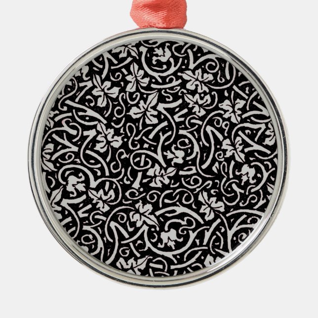 William Morris Grapevine Vine Leaf Pattern Metal Ornament (Front)