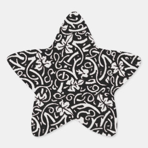 William Morris Grapevine Vine Leaf Pattern Star Sticker