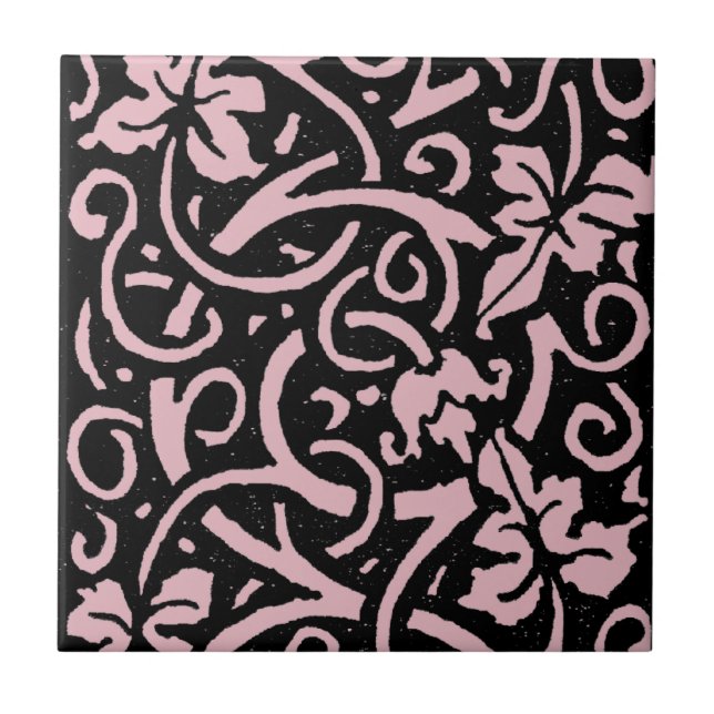 William Morris Grapevine Vine Leaf Pattern Tile (Front)