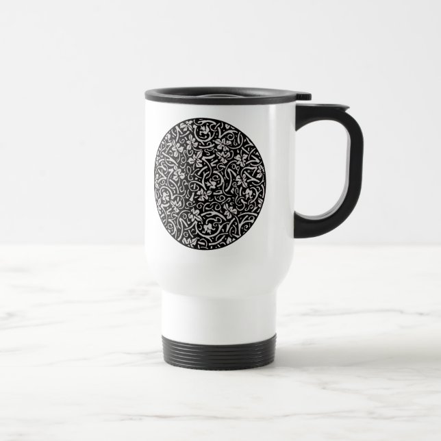 William Morris Grapevine Vine Leaf Pattern Travel Mug (Right)