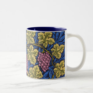 William Morris Grapevine (Wine Vines) Pattern Two-Tone Coffee Mug