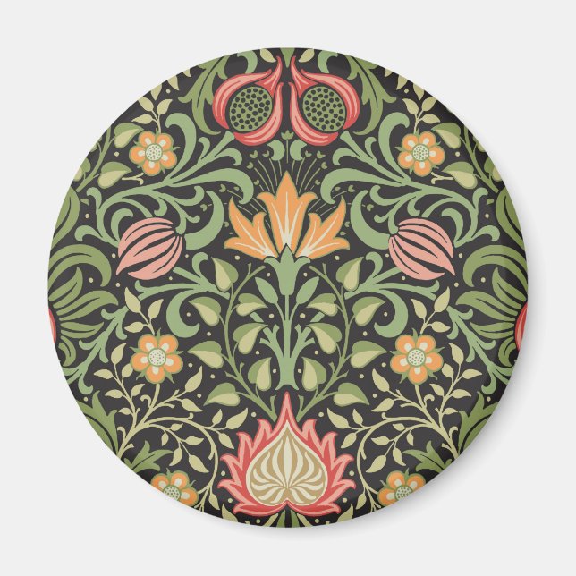 William Morris Graphic Persian Floral Design Magnet (Front)