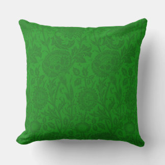 William Morris Green Floral Outdoor Pillow