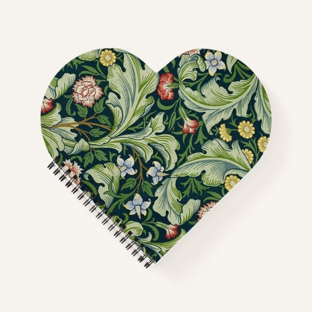 William Morris Green Floral Pattern Notebook (Front)