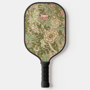 William Morris Green Floral Pickleball Paddle