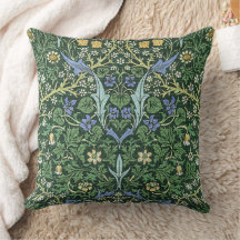 William Morris Green Floral Vintage White Daisies 