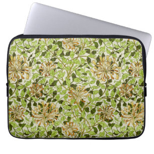 William Morris Green Honeysuckle Floral Wallpaper Laptop Sleeve