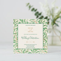 William Morris green leafy pattern wedding