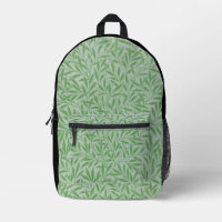 William Morris green leaves art cute backpack