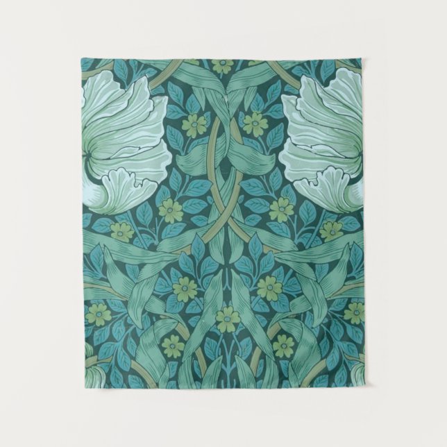 William Morris - Green Pimpernel Pattern Tapestry (Front)