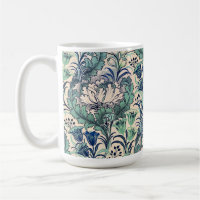 William Morris Green Teal Cream Floral Pattern