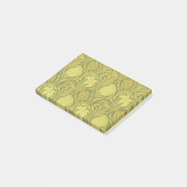 William Morris Green Tulip Lily Wallpaper Post-it Notes (Angled)