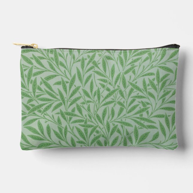 William Morris green willow leaves  Accessory Pouch (Front)