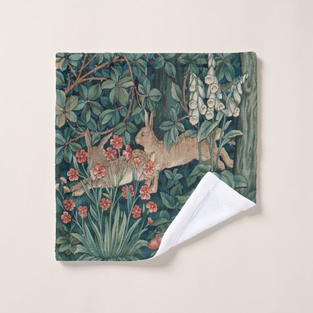 William Morris Greenery Bath Towel Set (Wash Cloth)
