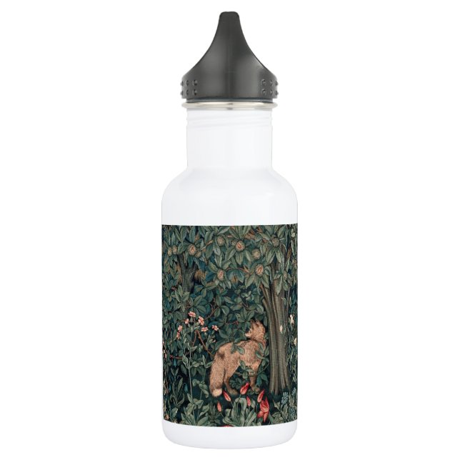 William Morris Greenery Fox Wildlife  532 Ml Water Bottle (Left)