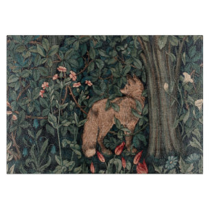 William Morris Greenery Fox Wildlife Art Cutting Board