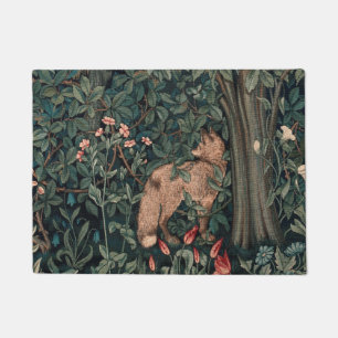 William Morris Greenery Fox Wildlife Art Doormat