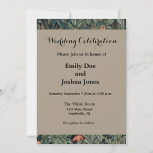 William Morris Greenery Fox Wildlife Art Invitation