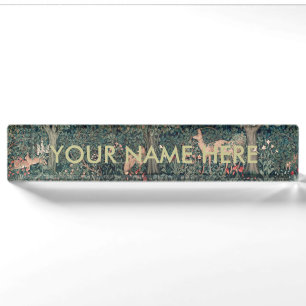 William Morris Greenery Fox Wildlife Art Nameplate