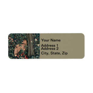 William Morris Greenery Fox Wildlife Art Return Address Label