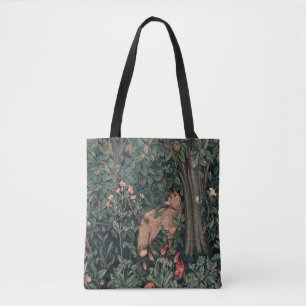 William Morris Greenery Fox Wildlife Art Tote Bag