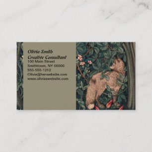 William Morris Greenery Fox Wildlife Business Card