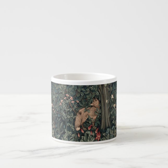 William Morris Greenery Fox Wildlife  Espresso Cup (Front)