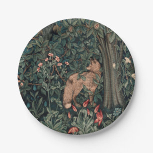William Morris Greenery Fox Wildlife Paper Plate