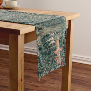 William Morris Greenery Fox Wildlife  Short Table Runner