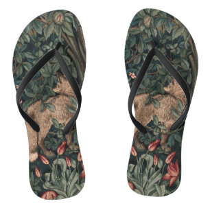 William Morris Greenery Fox Wildlife Thongs