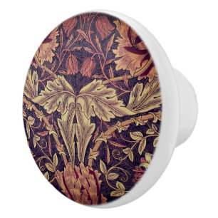 William * Morris  Grey Floral Lodden Ceramic Knob