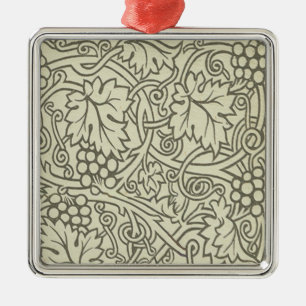 William Morris grey green Grape Vine Pattern Metal Tree Decoration