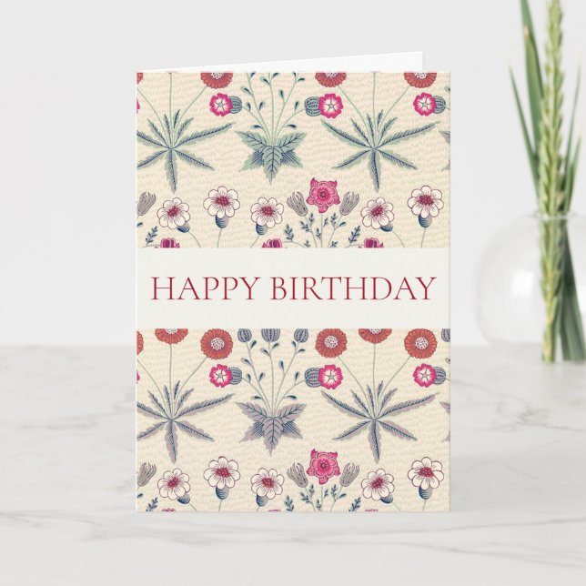 WILLIAM MORRIS "HAPPY BIRTHDAY" GREETING CARD (Front)