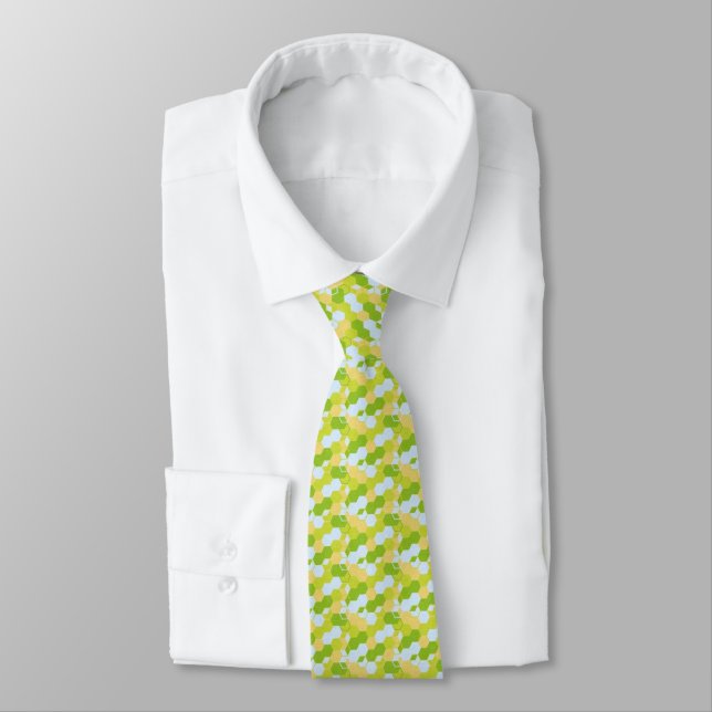 William Morris Hex Mesh Satin Twenty Necktie (Tied)