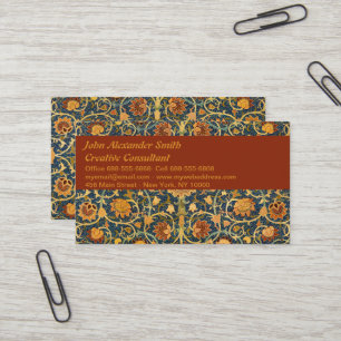 William Morris Holland Park Navy Carpet Art Business Card