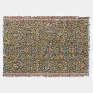 William Morris Holland Park Navy Carpet Art Throw Blanket