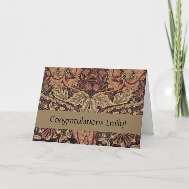 William Morris Honeysuckle Antique Floral Pattern Card (Front)