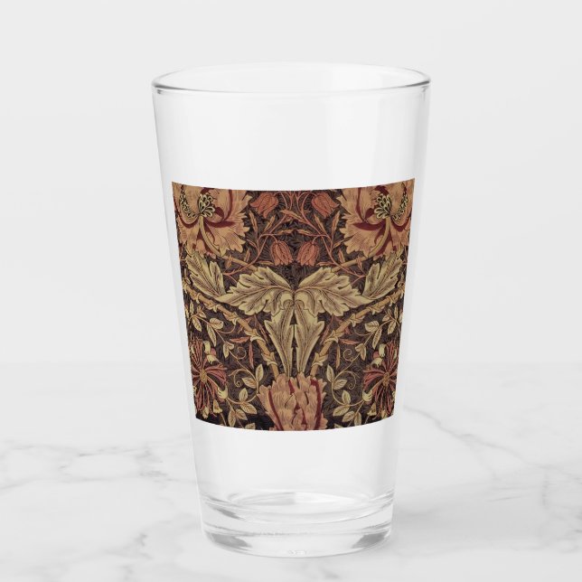 William Morris Honeysuckle Antique Floral Pattern Glass (Front)