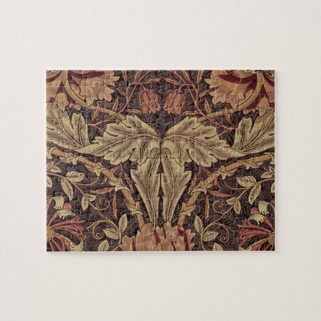 William Morris Honeysuckle Antique Floral Pattern Jigsaw Puzzle (Horizontal)