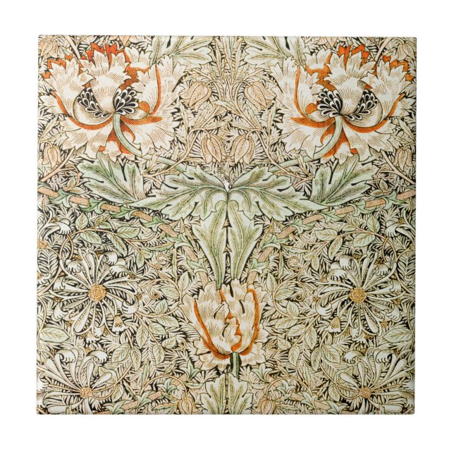 William * Morris Honeysuckle Botanical  | Ceramic Tile (Front)