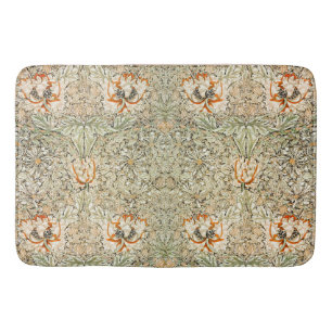 William * Morris Honeysuckle Botanical Peach Green Bath Mat