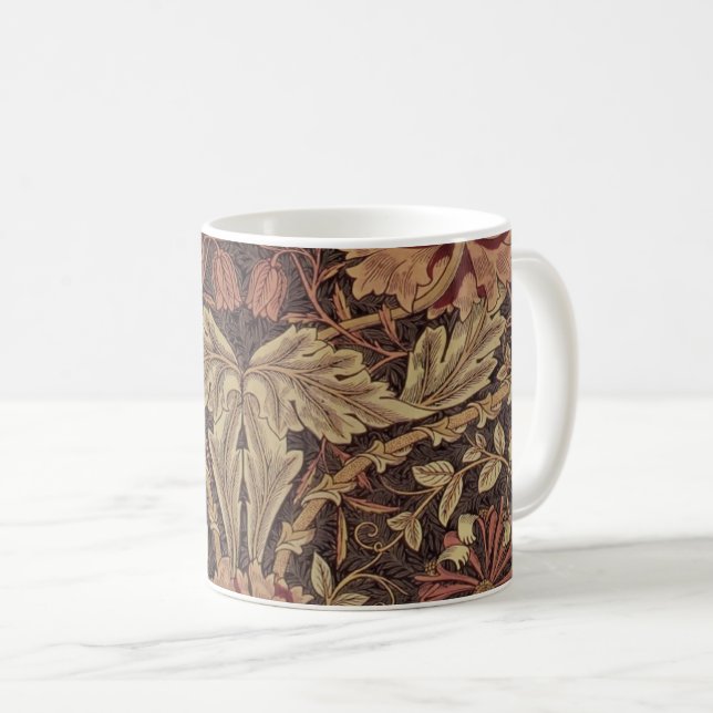 William Morris Honeysuckle Classic English Art Coffee Mug (Front Right)