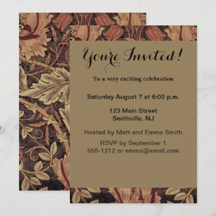William Morris Honeysuckle Classic English Art Invitation