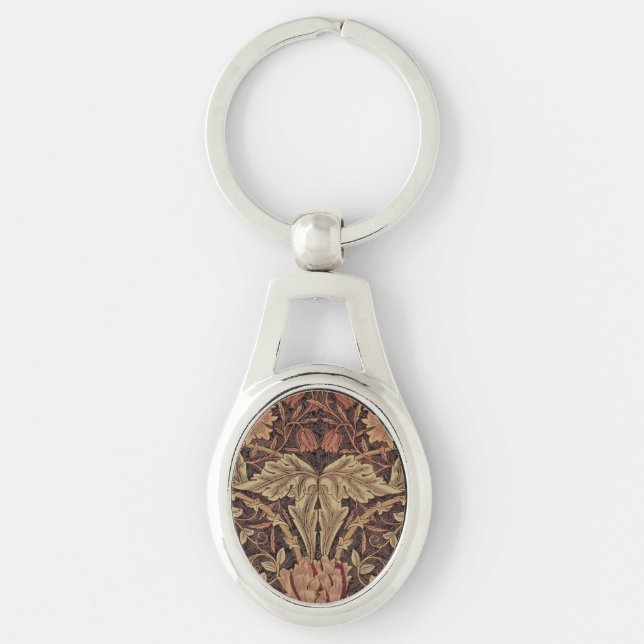 William Morris Honeysuckle Classic English Art Key Ring (Front)