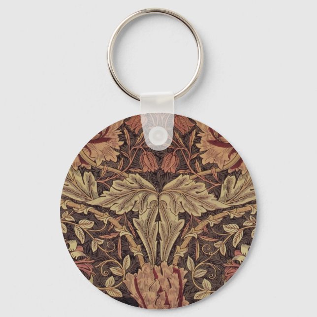 William Morris Honeysuckle Classic English Art Key Ring (Front)
