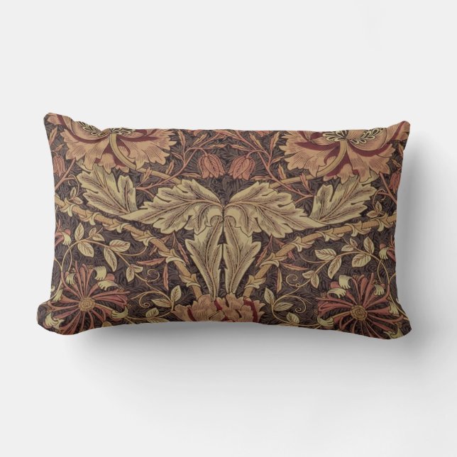William Morris Honeysuckle Classic English Art Lumbar Cushion (Front)