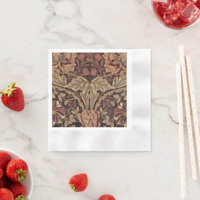 William Morris Honeysuckle Classic English Art Napkin (Insitu)