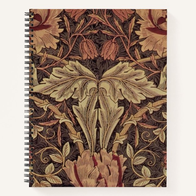 William Morris Honeysuckle Classic English Art Notebook (Front)