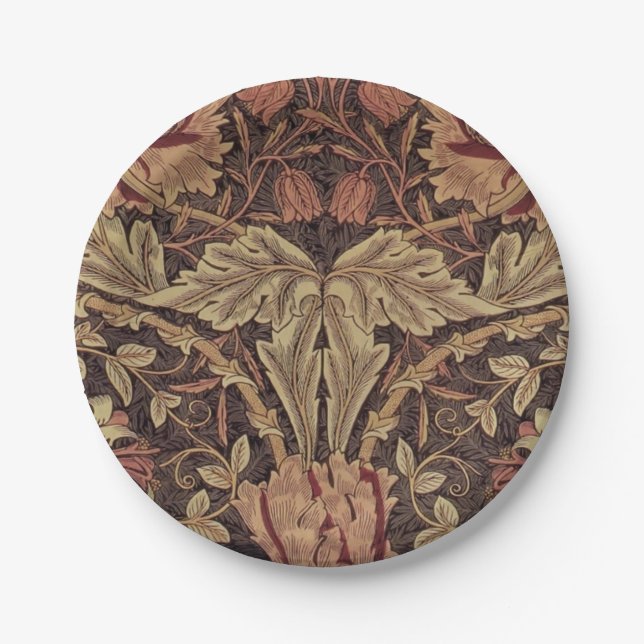 William Morris Honeysuckle Classic English Art Paper Plate (Front)