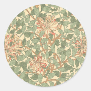 William Morris Honeysuckle Classic Round Sticker